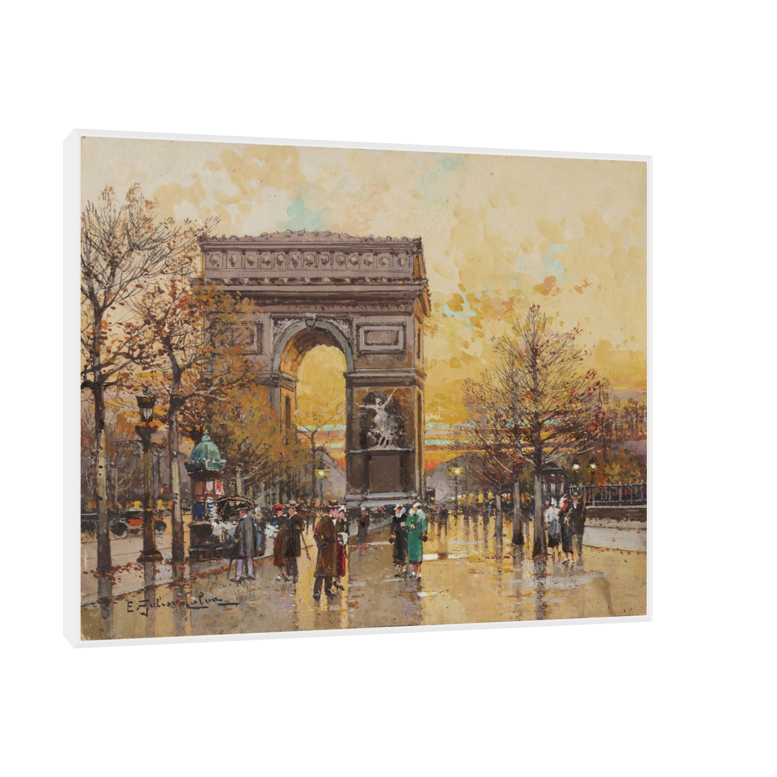 Umetnička slika ​Arc de Triomphe in the Fall, Eugène Galien-Laloue na platnu - NS Canvas Shop