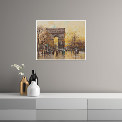 Umetnička slika ​Arc de Triomphe in the Fall, Eugène Galien-Laloue na platnu - NS Canvas Shop