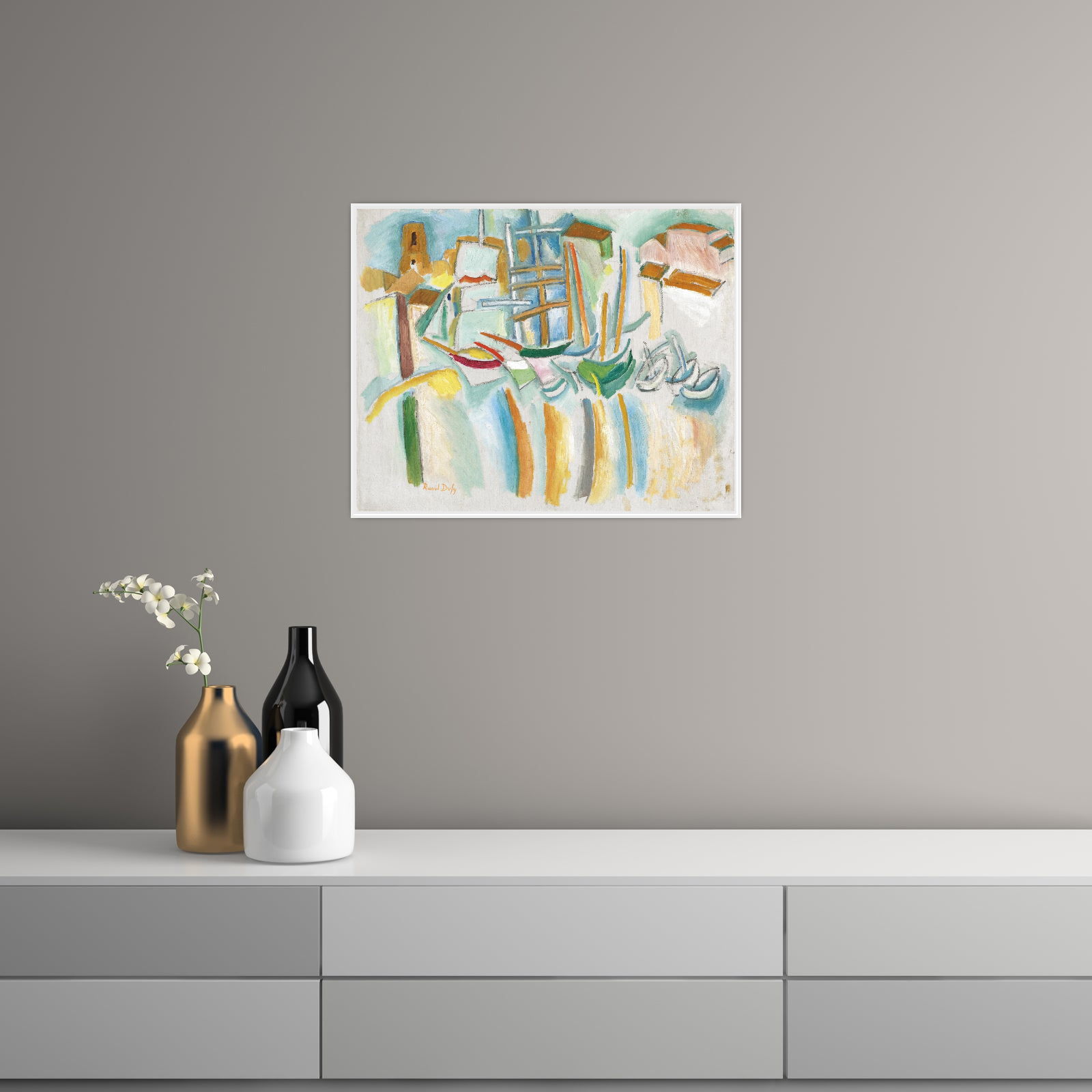 Umetnička slika ​Bateaux et barques aux Martigues, Raoul Dufy na platnu - NS Canvas Shop