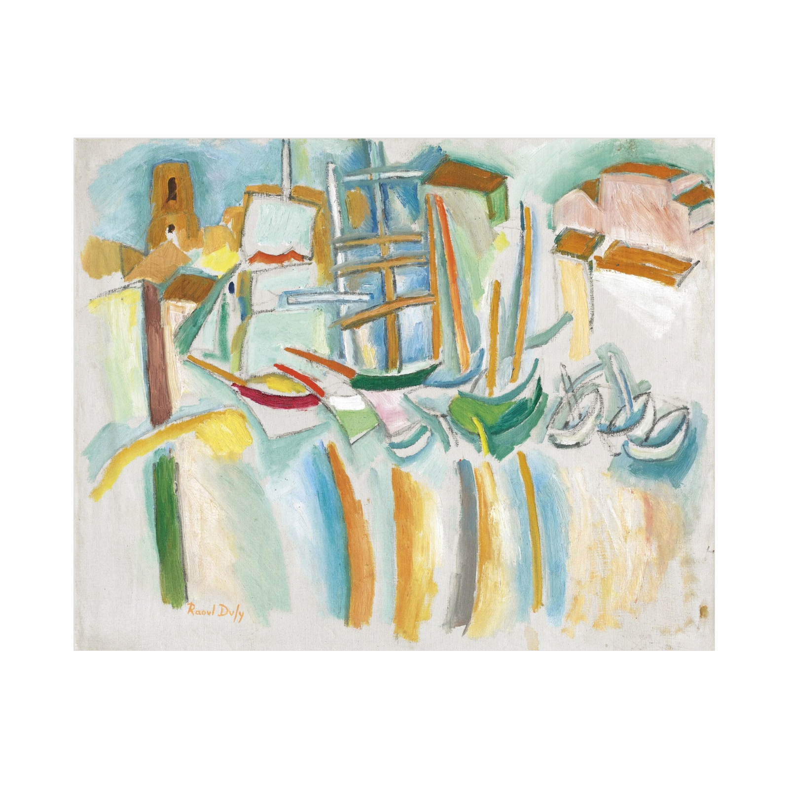 Umetnička slika ​Bateaux et barques aux Martigues, Raoul Dufy na platnu - NS Canvas Shop