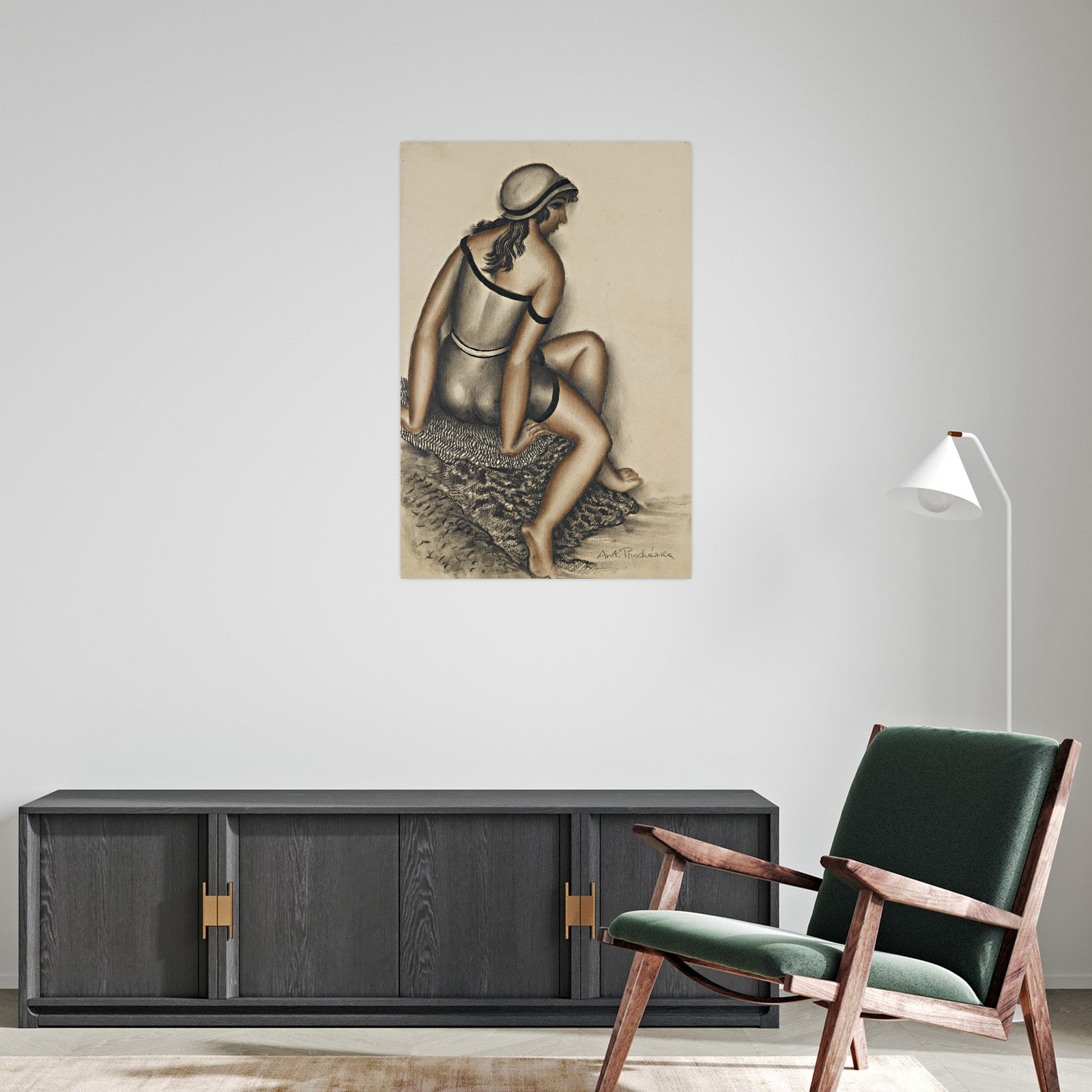 Umetnička slika ​Bathing Girl, Antonin Procházka na platnu - NS Canvas Shop