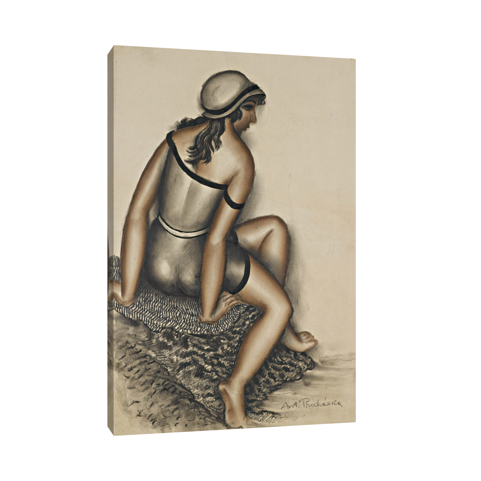 Umetnička slika ​Bathing Girl, Antonin Procházka na platnu - NS Canvas Shop