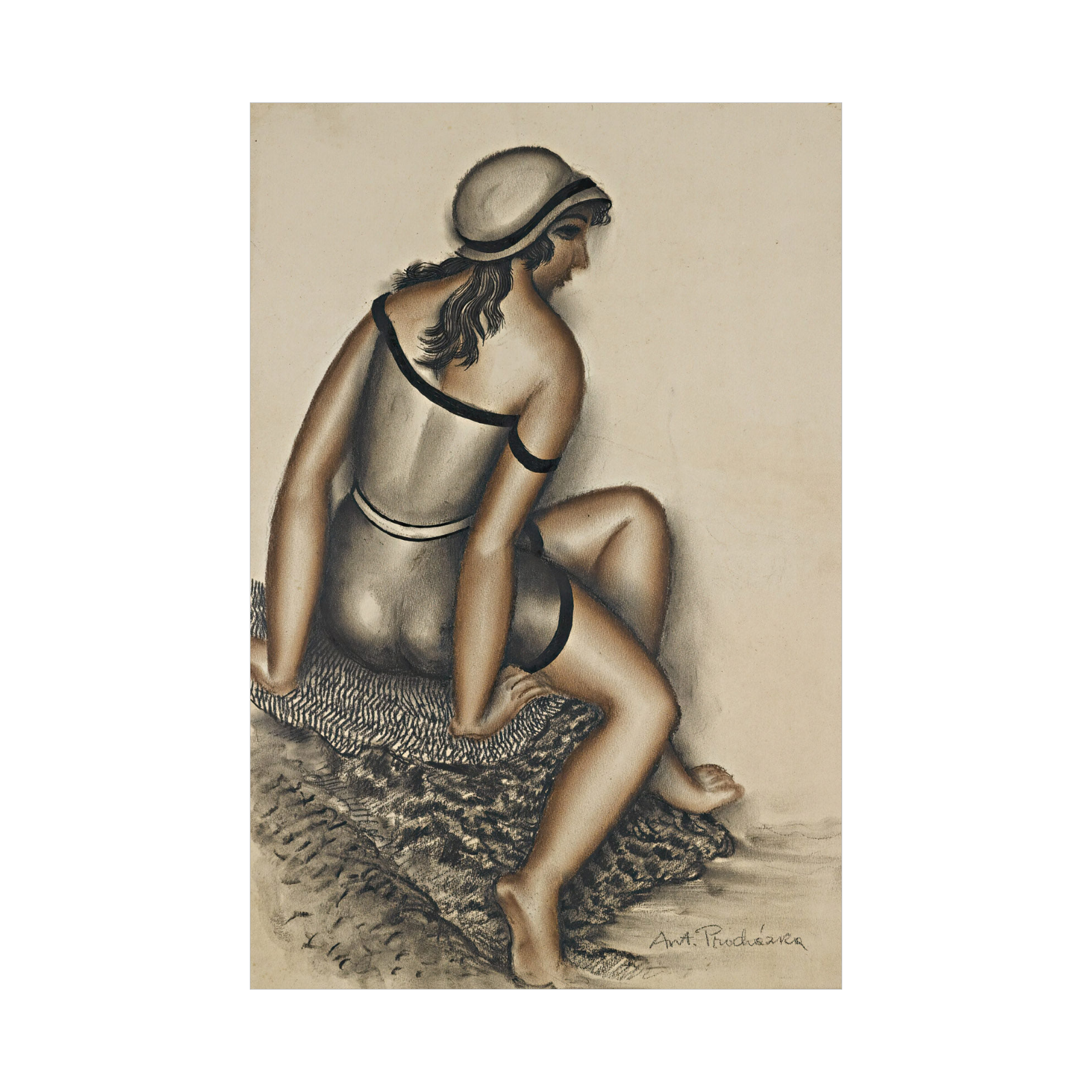 Umetnička slika ​Bathing Girl, Antonin Procházka na platnu - NS Canvas Shop