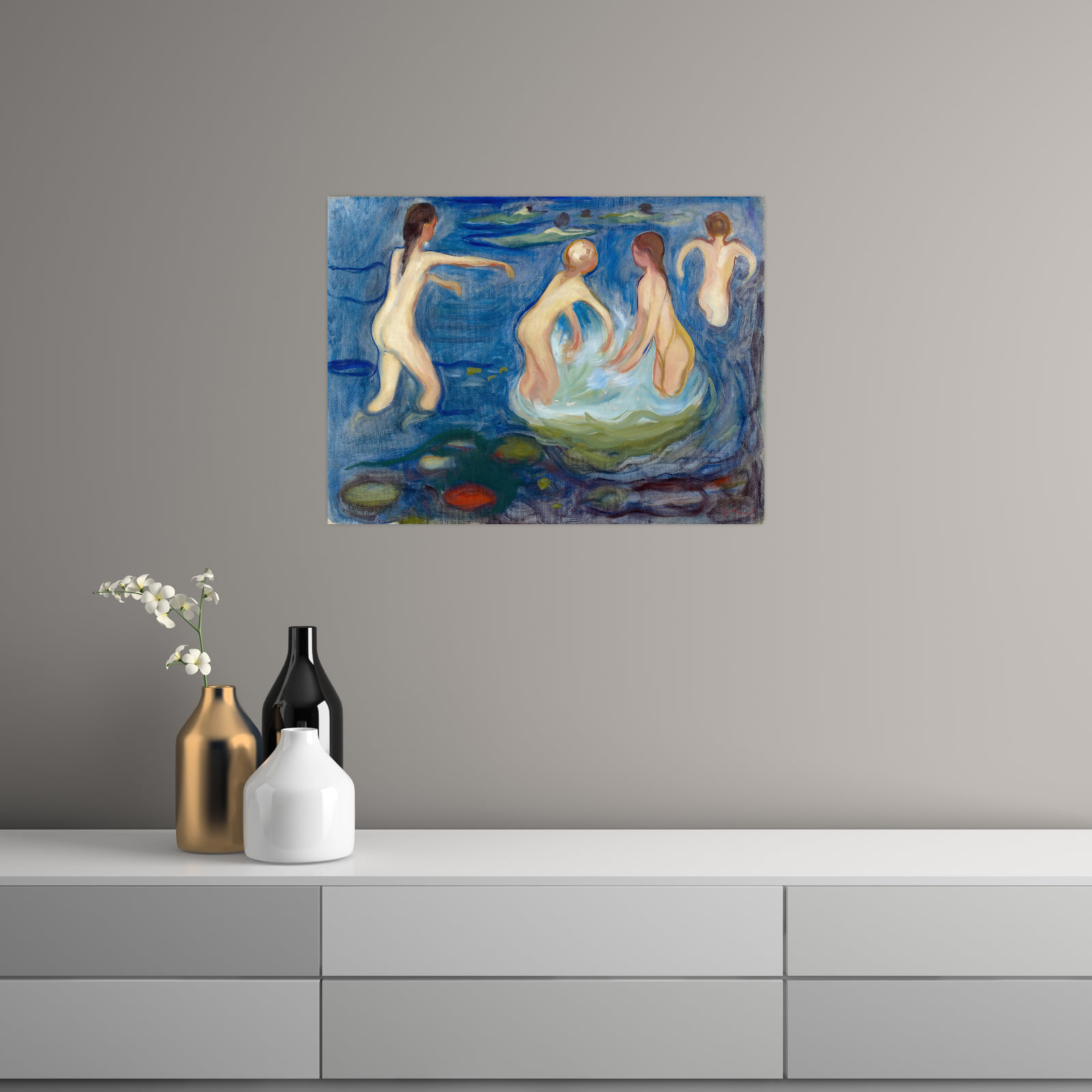 Umetnička slika ​Bathing Girls, Edvard Munch na platnu - NS Canvas Shop
