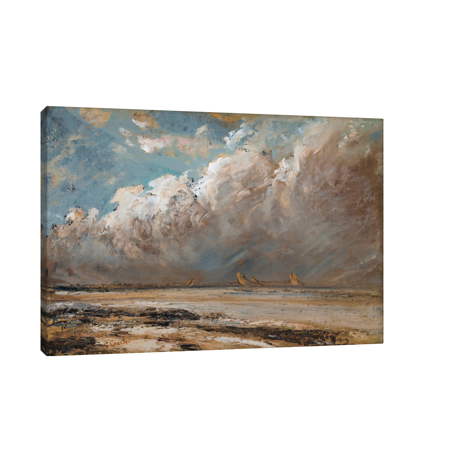 Umetnička slika ​Beach in Normandy, Gustave Courbet na platnu - NS Canvas Shop