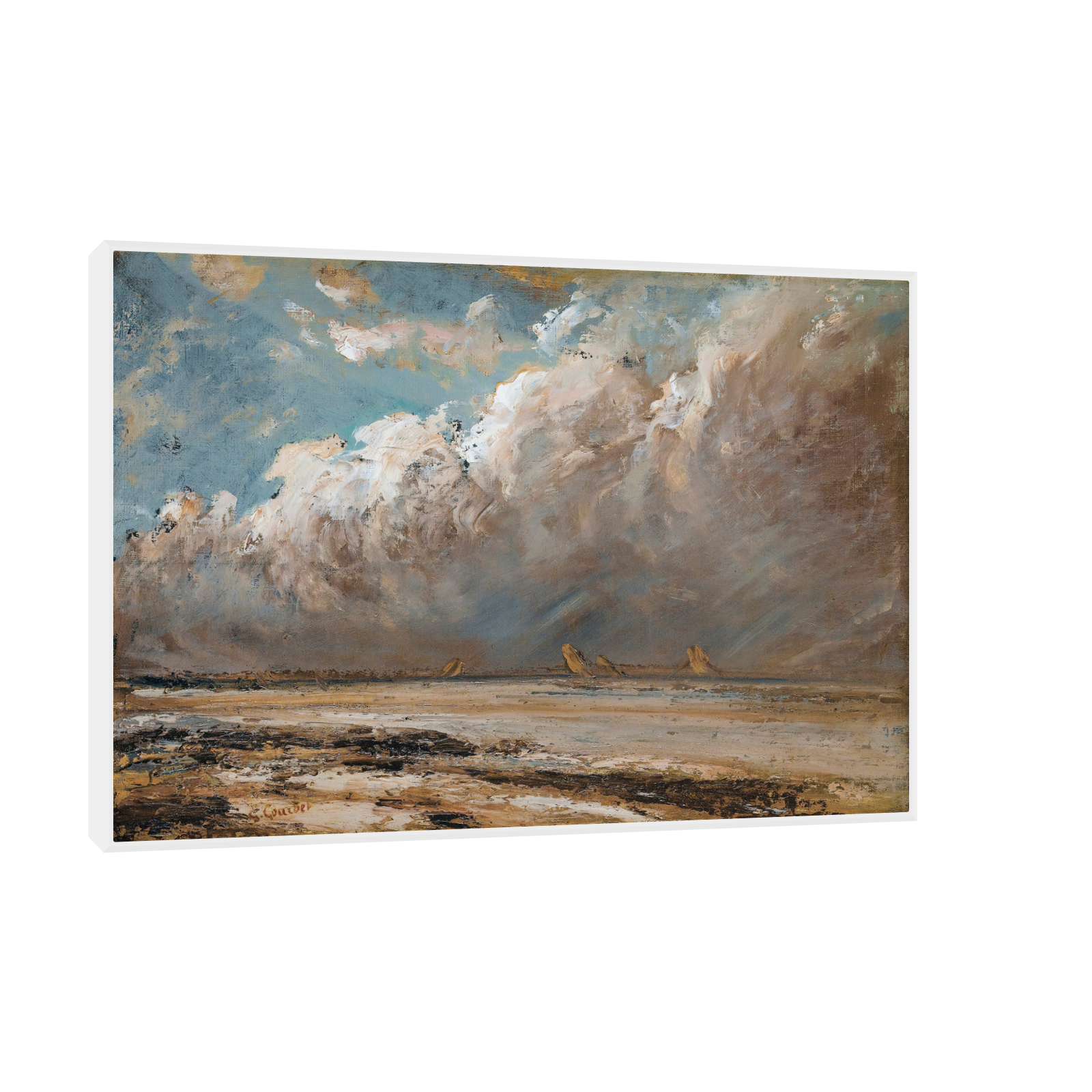 Umetnička slika ​Beach in Normandy, Gustave Courbet na platnu - NS Canvas Shop
