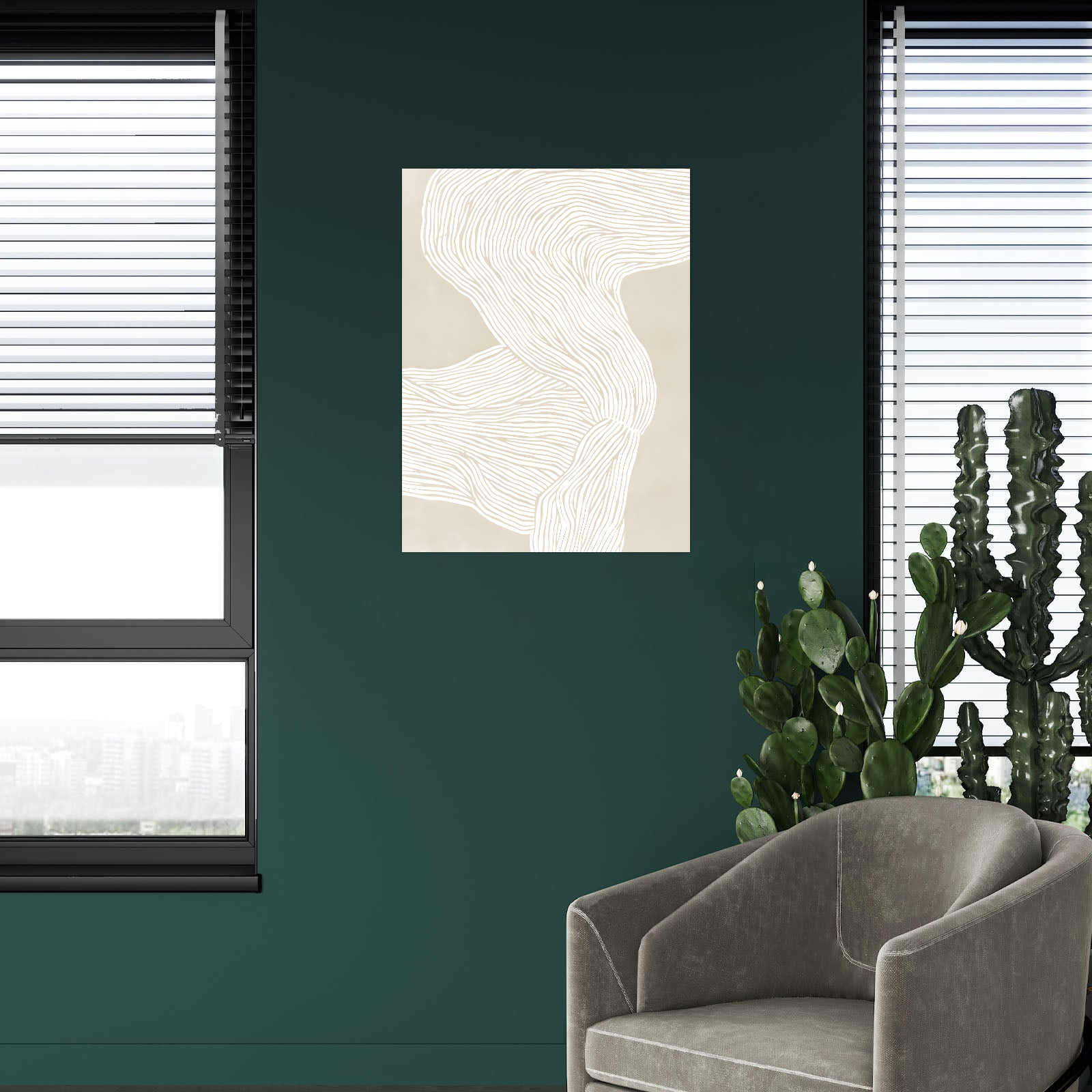 Bež apstraktna linijska ilustracija