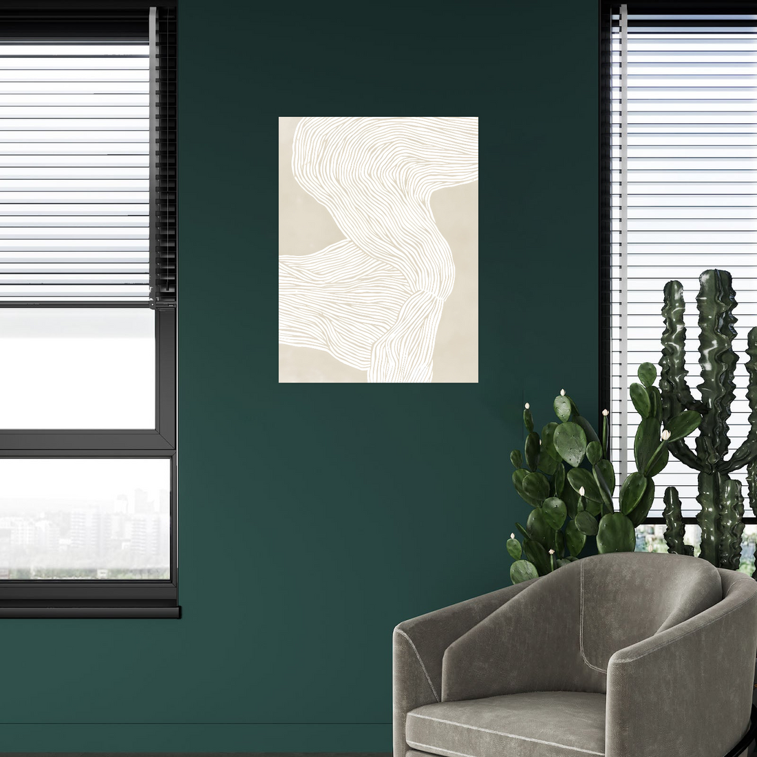 Bež apstraktna linijska ilustracija