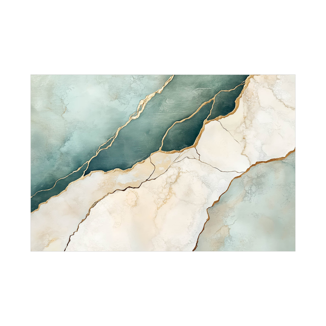 Bež i plavo zelena kompozicija