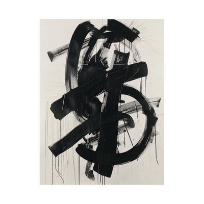 Umetnička slika ​Black brushstrokes na platnu - NS Canvas Shop