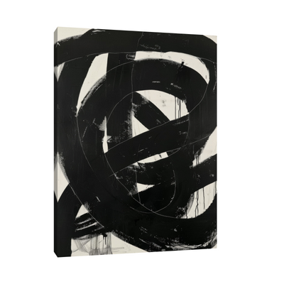 Umetnička slika ​Black brushstrokes II na platnu - NS Canvas Shop
