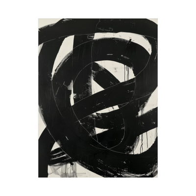 Umetnička slika ​Black brushstrokes II na platnu - NS Canvas Shop