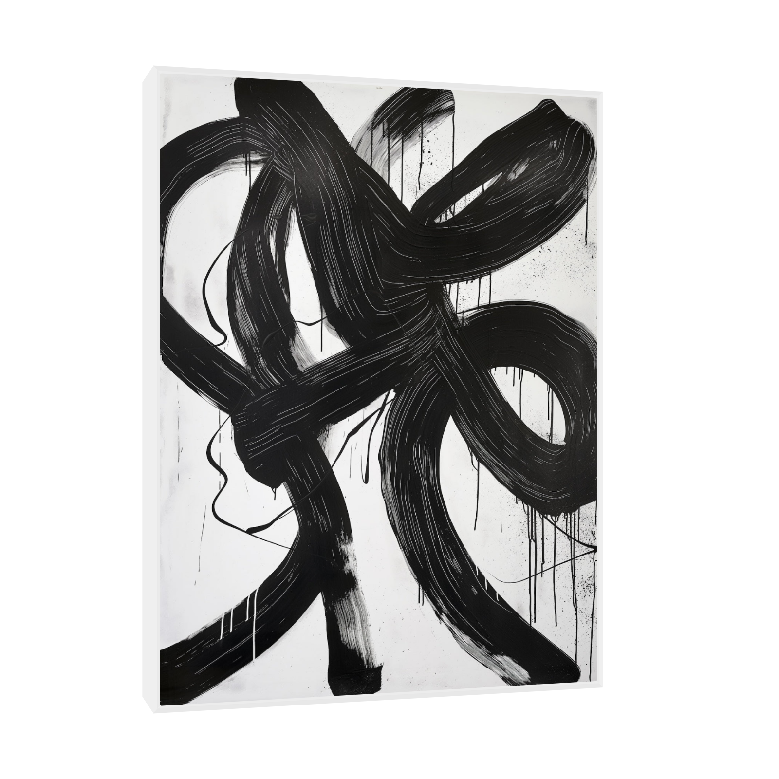 Umetnička slika ​Black brushstrokes III na platnu - NS Canvas Shop