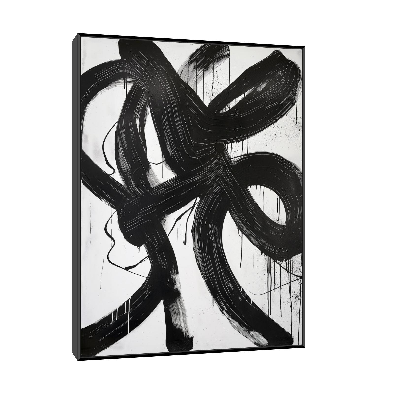 Umetnička slika ​Black brushstrokes III na platnu - NS Canvas Shop