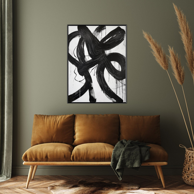 Umetnička slika ​Black brushstrokes III na platnu - NS Canvas Shop