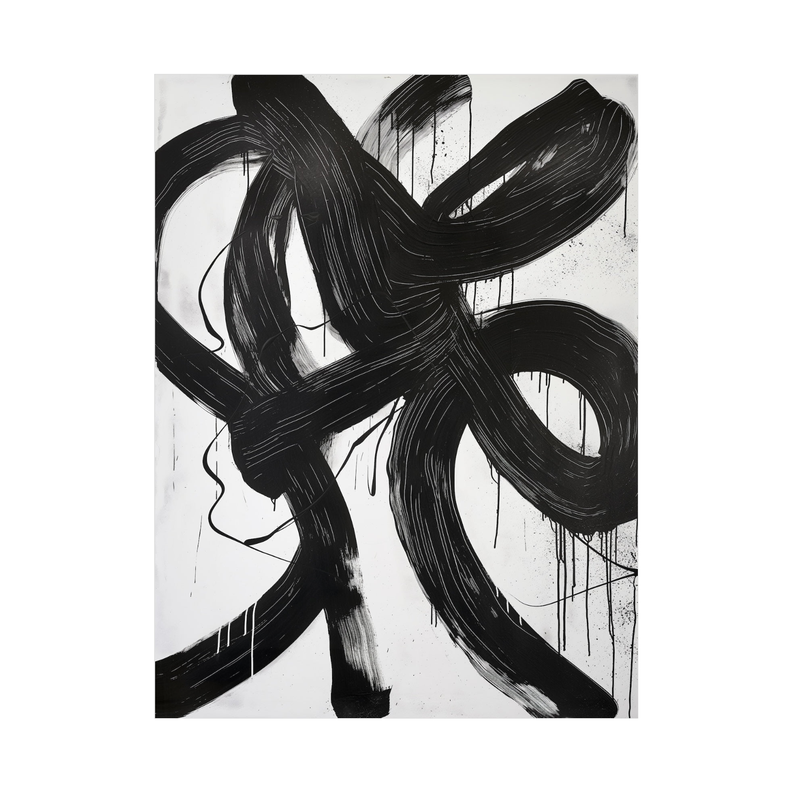 Umetnička slika ​Black brushstrokes III na platnu - NS Canvas Shop