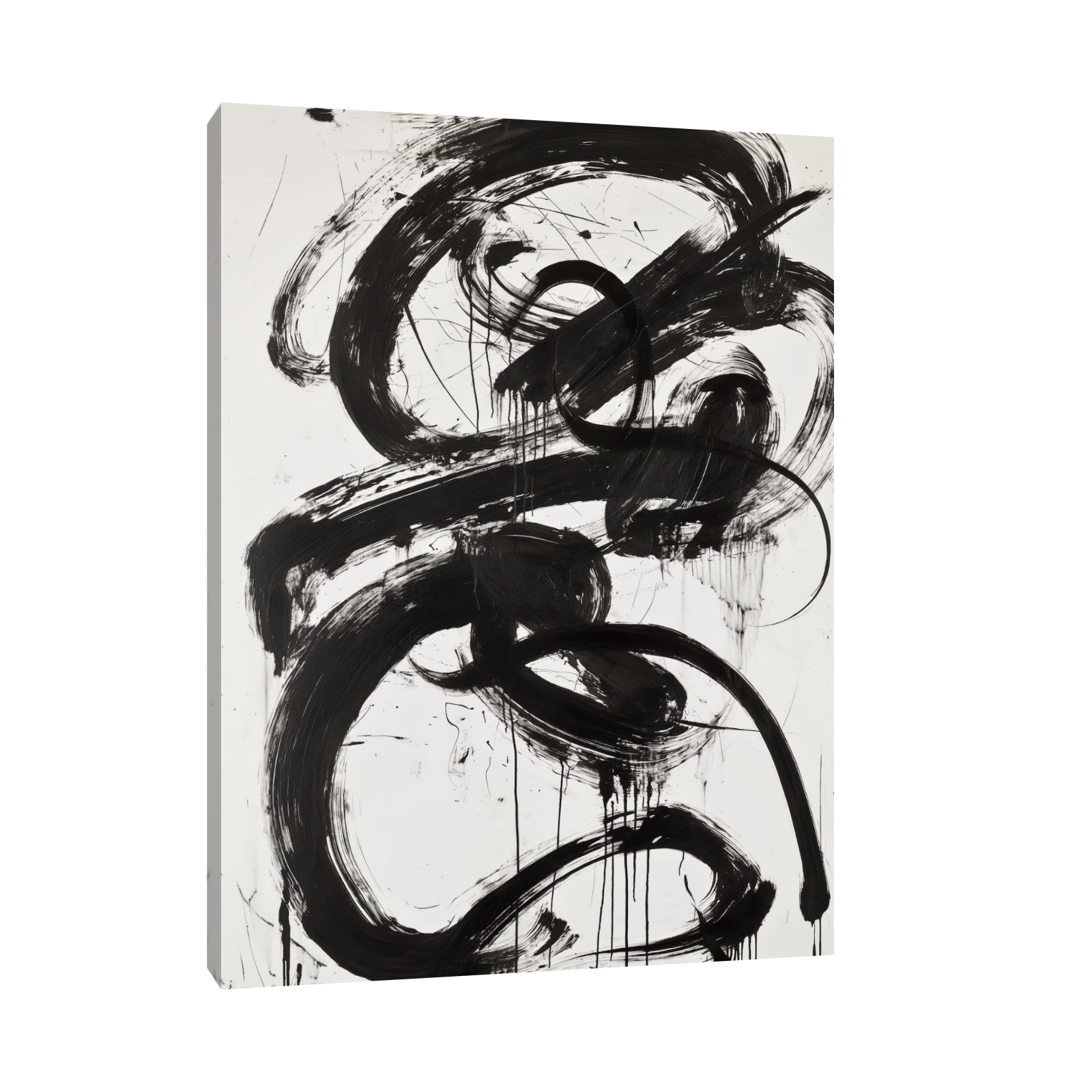 Umetnička slika ​Black brushstrokes IV na platnu - NS Canvas Shop
