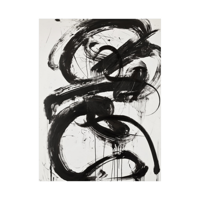 Umetnička slika ​Black brushstrokes IV na platnu - NS Canvas Shop