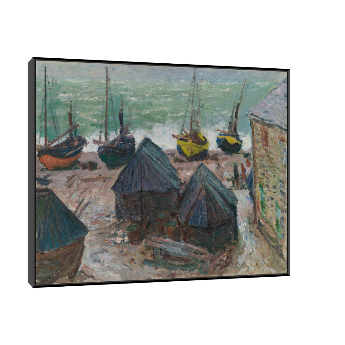 Umetnička slika ​Boats on the Beach at Étretat, Claude Monet na platnu - NS Canvas Shop