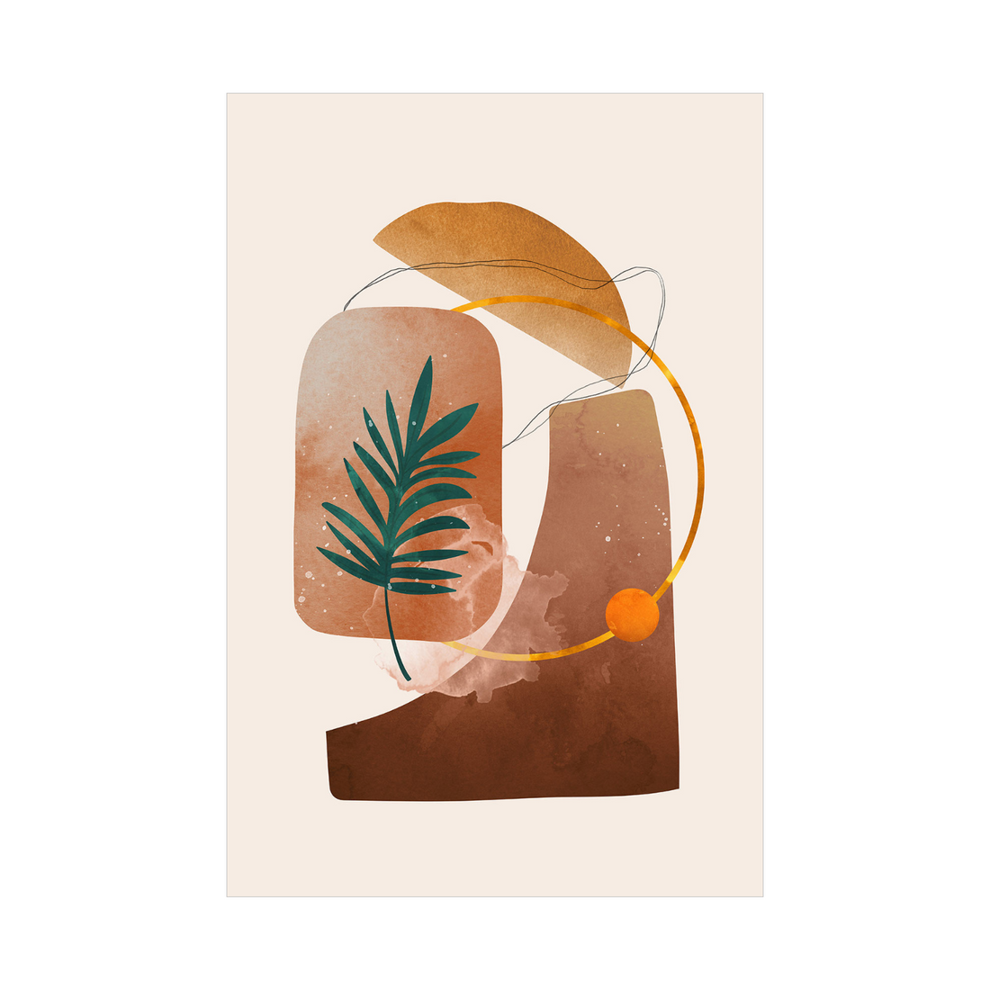 Boho Harmony – Apstraktna prirodna umetnost u zemljanim tonovima