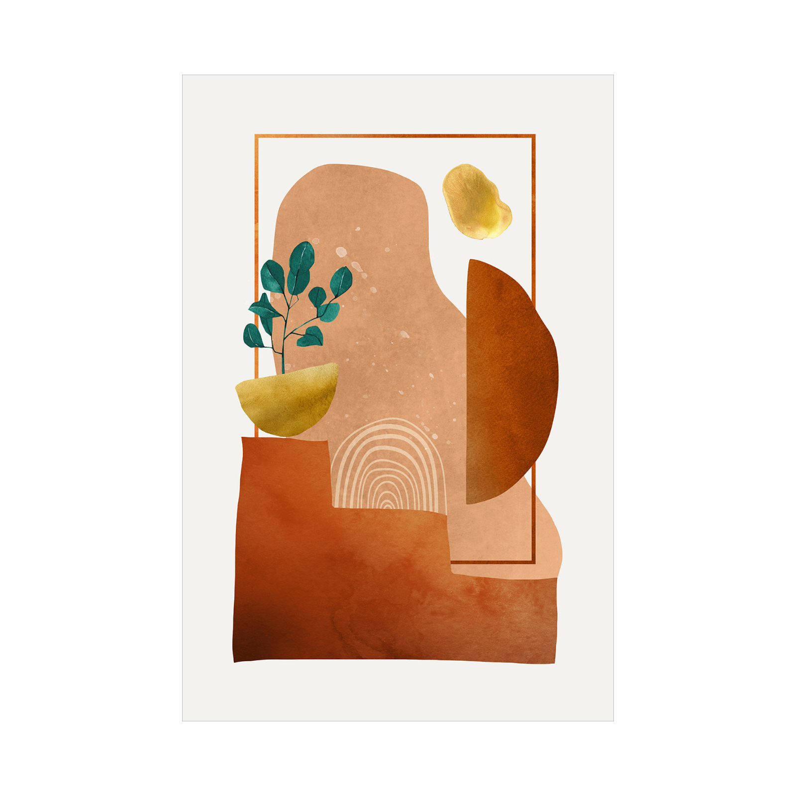 Boho Mirage – Minimalistička apstraktna umetnost u toplim tonovima