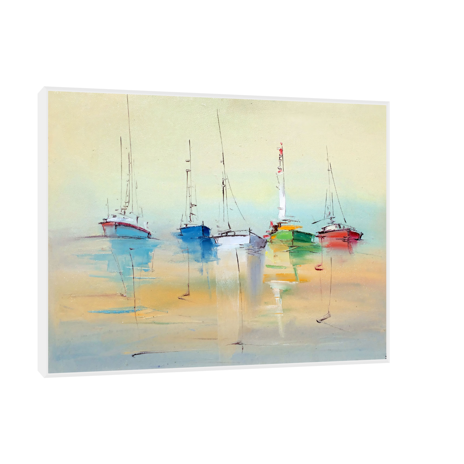Umetnička slika ​Brodovi u luci na platnu - NS Canvas Shop