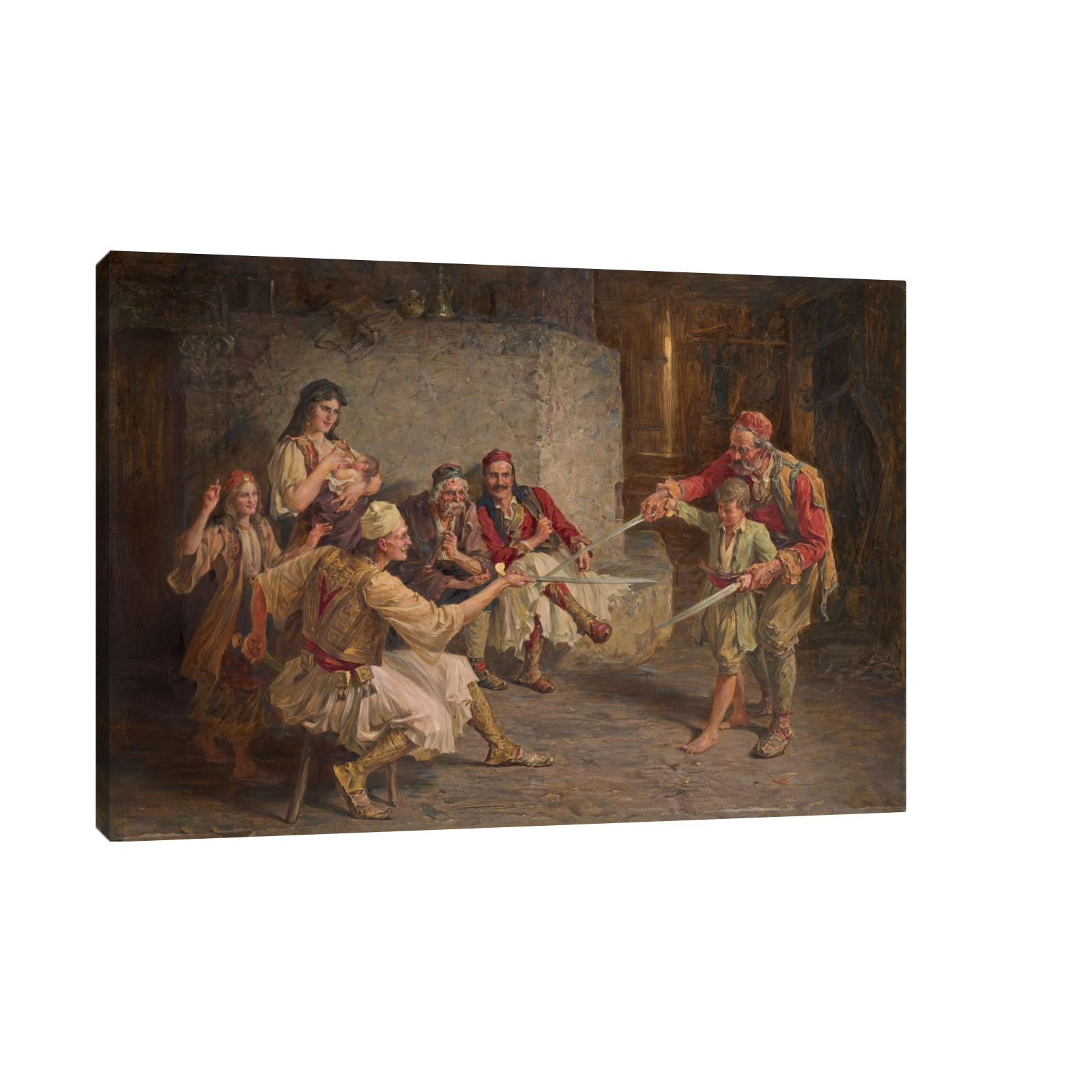 Umetnička slika ​Čas mačevanja, Paja Jovanović na platnu - NS Canvas Shop