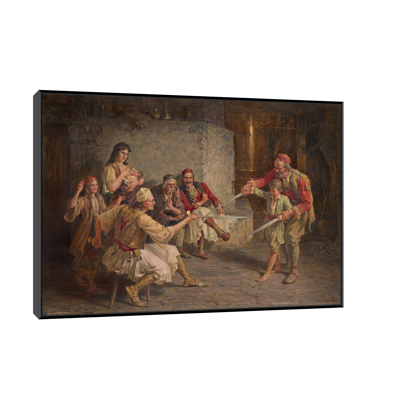Umetnička slika ​Čas mačevanja, Paja Jovanović na platnu - NS Canvas Shop
