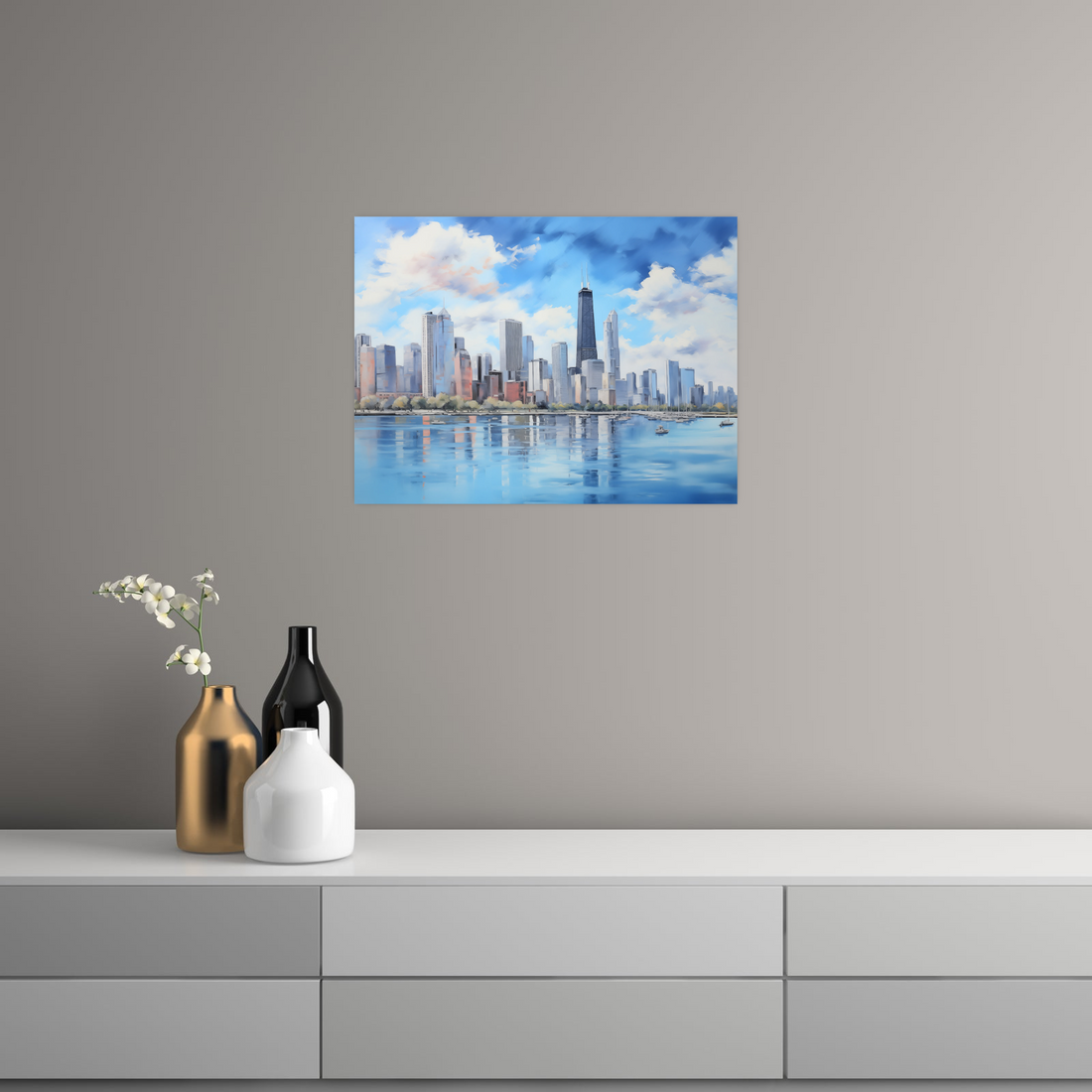 Umetnička slika ​Čikago pejzaž na platnu - NS Canvas Shop