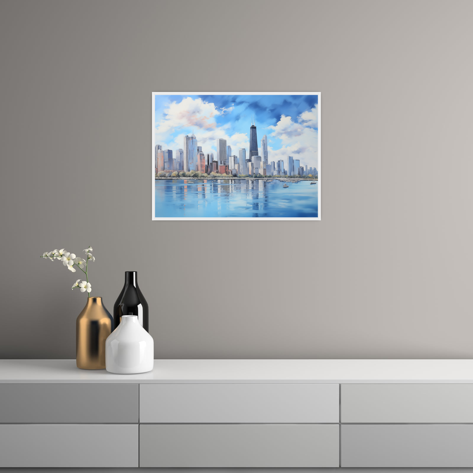 Umetnička slika ​Čikago pejzaž na platnu - NS Canvas Shop