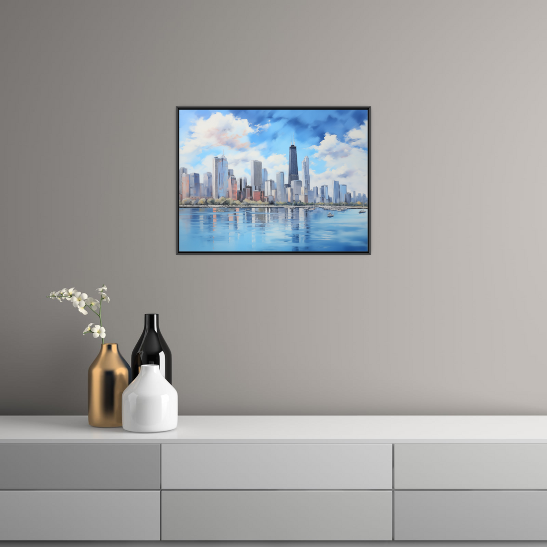 Umetnička slika ​Čikago pejzaž na platnu - NS Canvas Shop