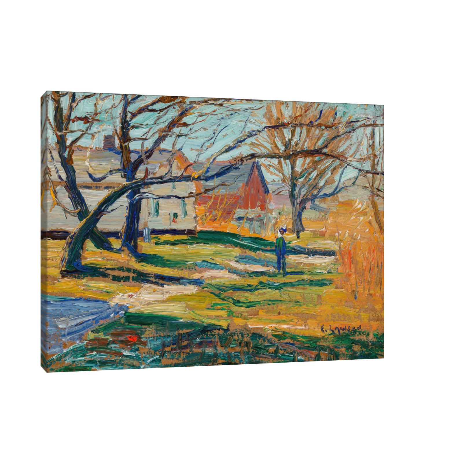 Umetnička slika ​Country Farmhouse, Ernest Lawson na platnu - NS Canvas Shop