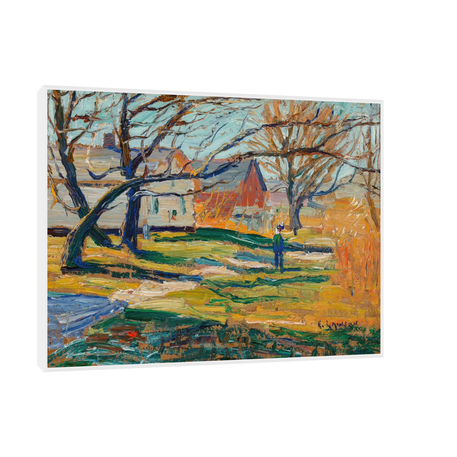 Umetnička slika ​Country Farmhouse, Ernest Lawson na platnu - NS Canvas Shop