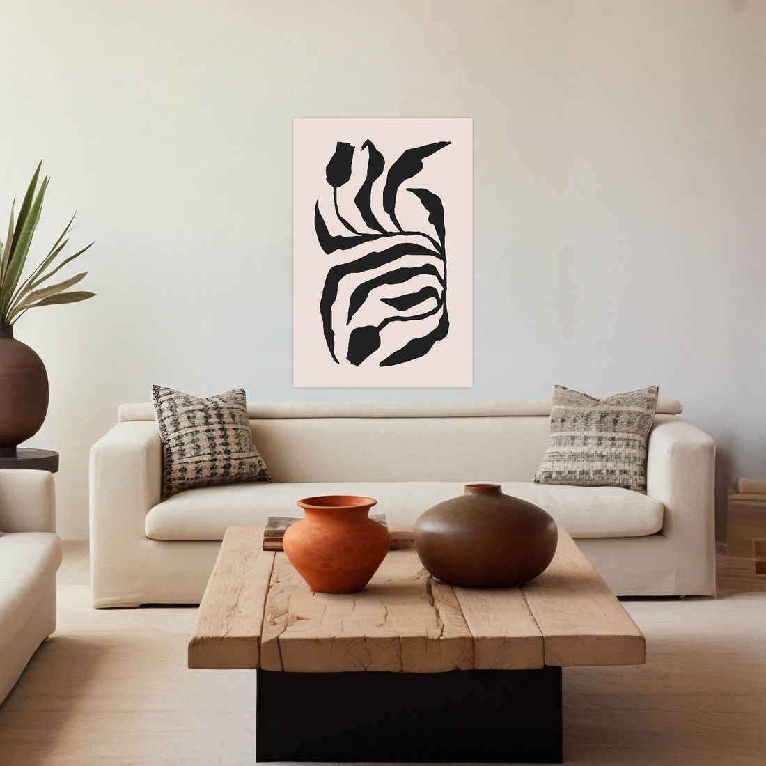 Crno-bež apstraktni listovi