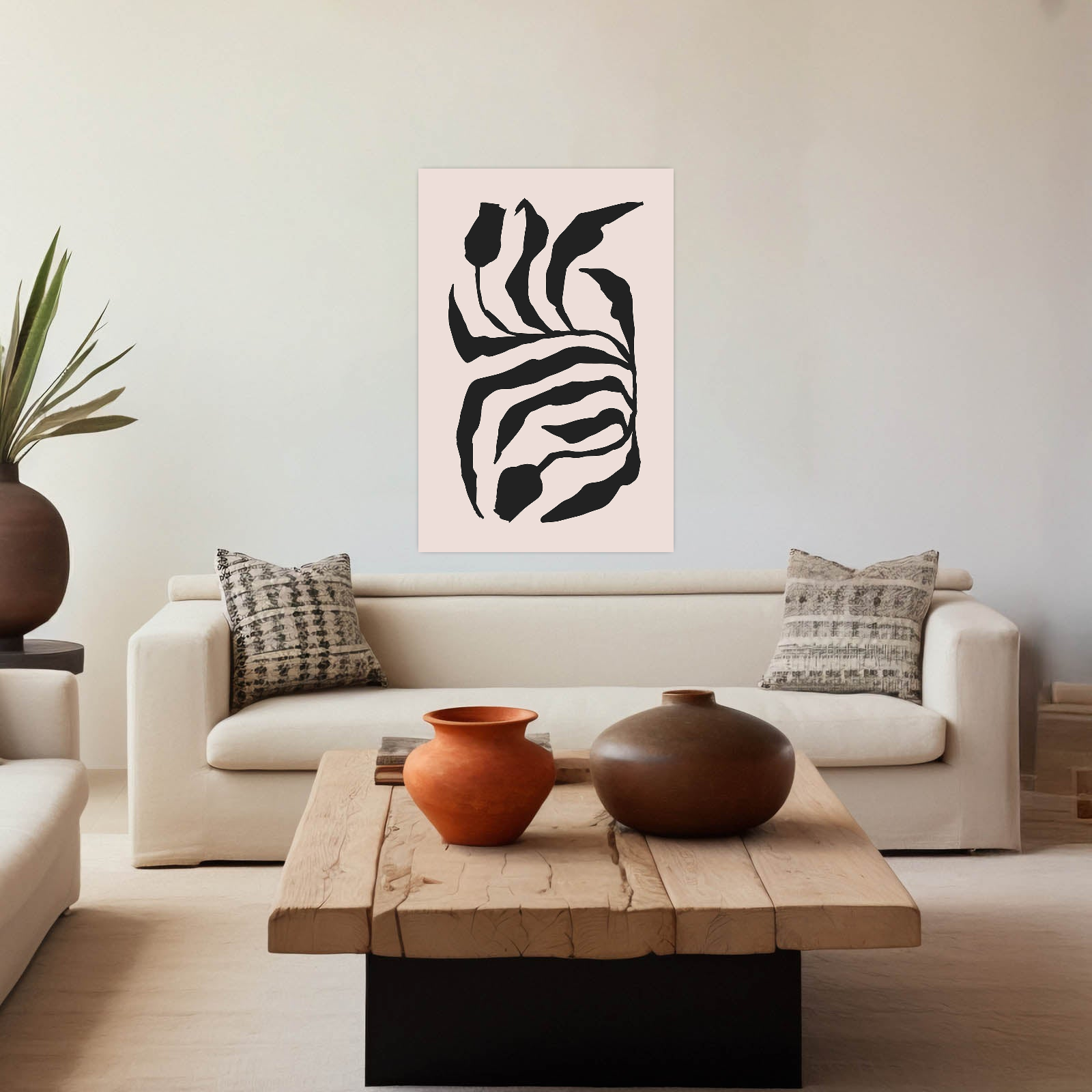 Crno-bež apstraktni listovi