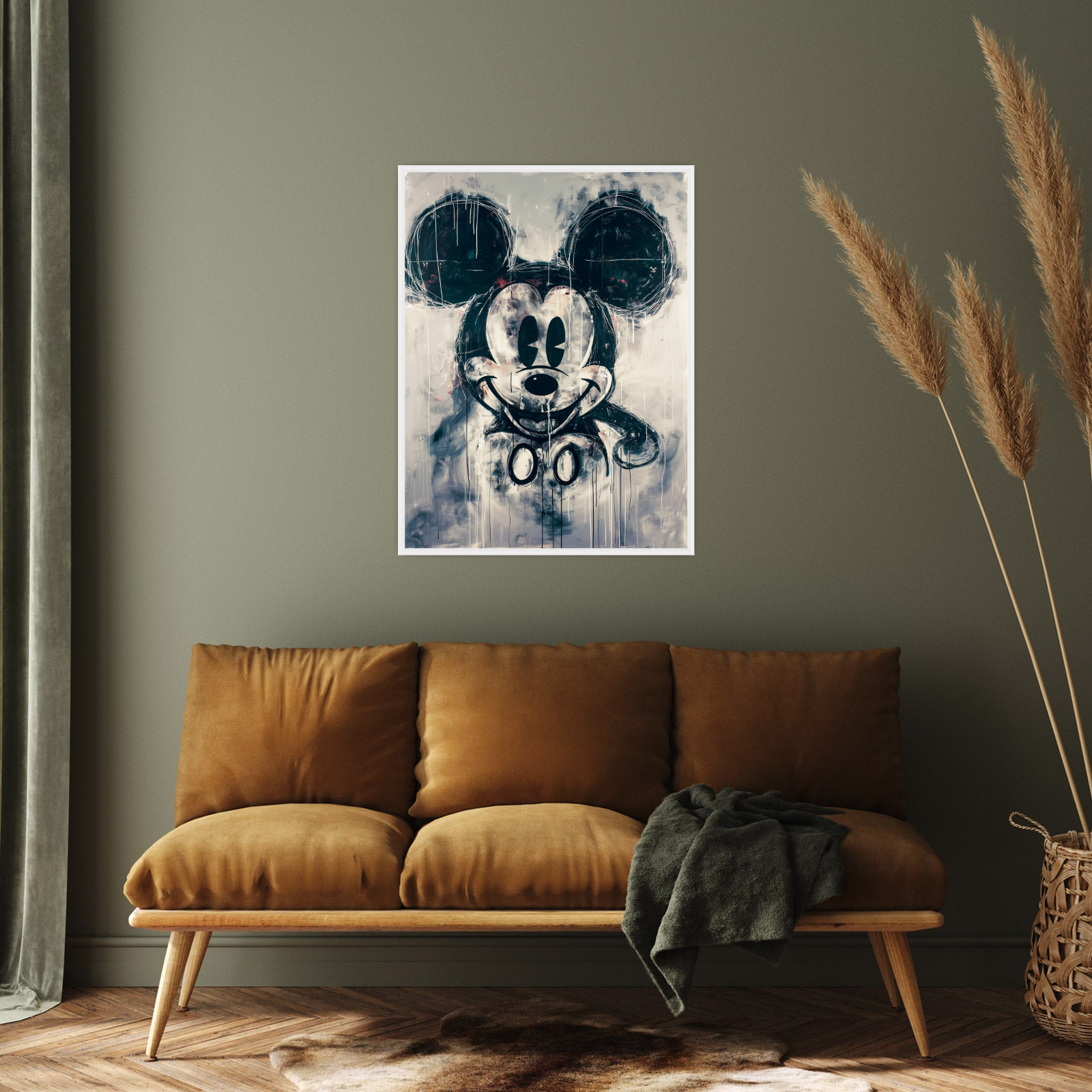 Umetnička slika ​Crno beli Mickey Mouse na platnu - NS Canvas Shop