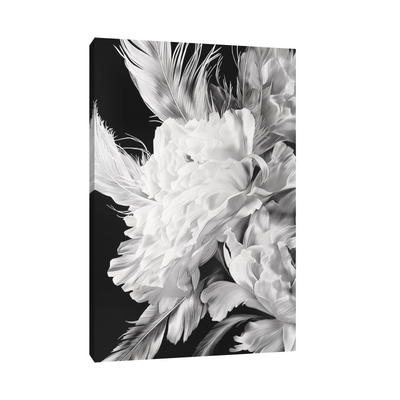 Umetnička slika ​Crno belo cveće 2 na platnu - NS Canvas Shop