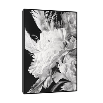 Umetnička slika ​Crno belo cveće 2 na platnu - NS Canvas Shop