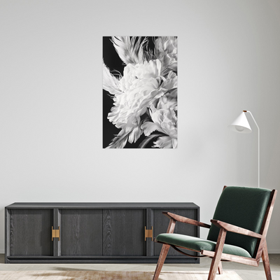Umetnička slika ​Crno belo cveće 2 na platnu - NS Canvas Shop