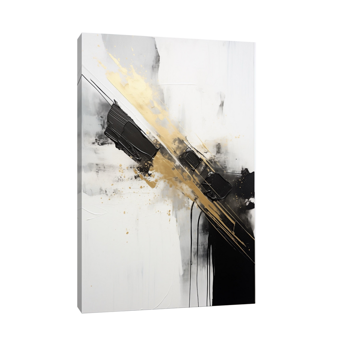 Umetnička slika ​Crno i zlatno na platnu - NS Canvas Shop