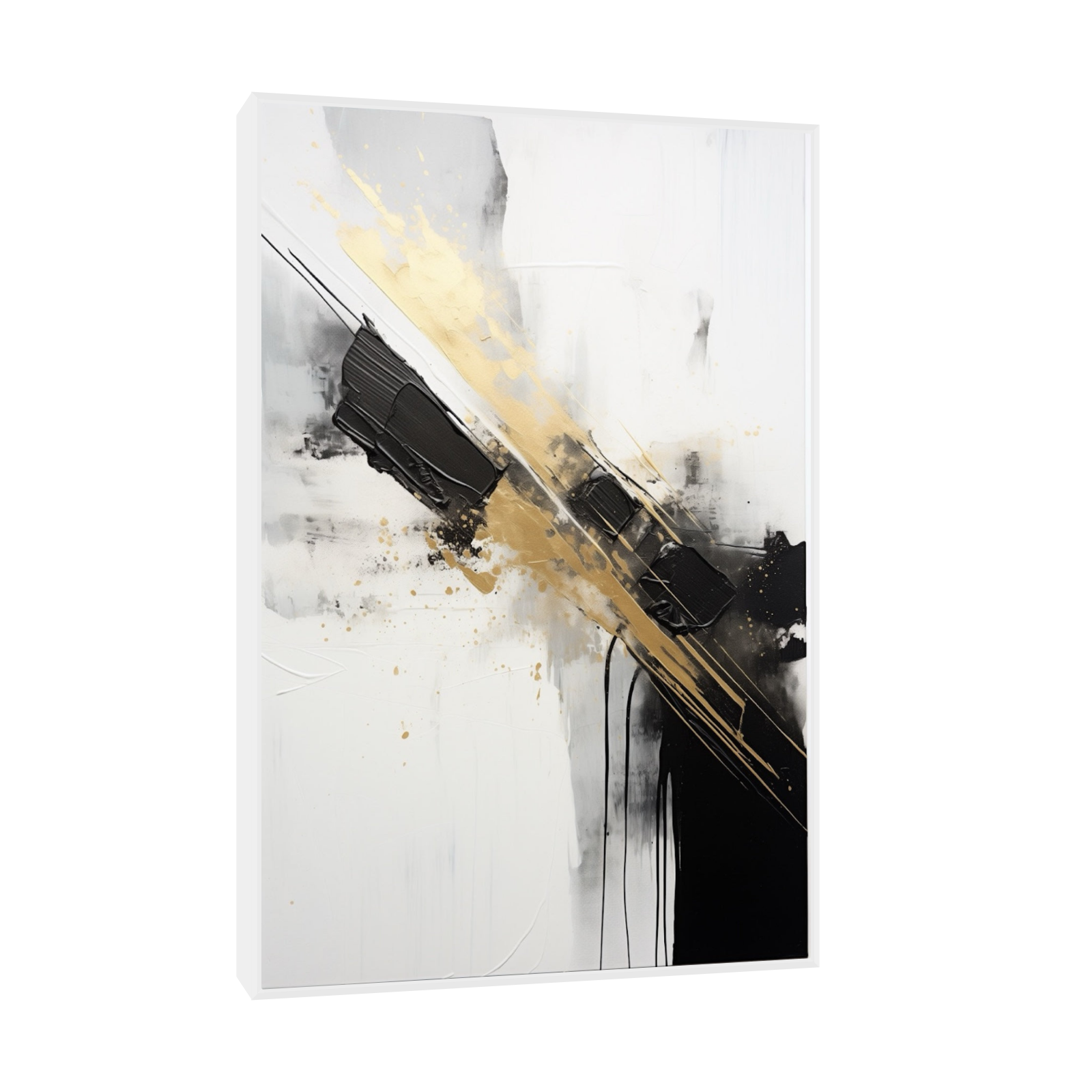 Umetnička slika ​Crno i zlatno na platnu - NS Canvas Shop