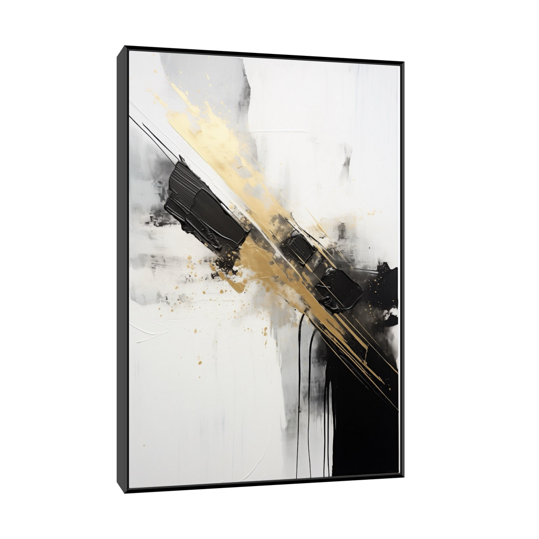 Umetnička slika ​Crno i zlatno na platnu - NS Canvas Shop