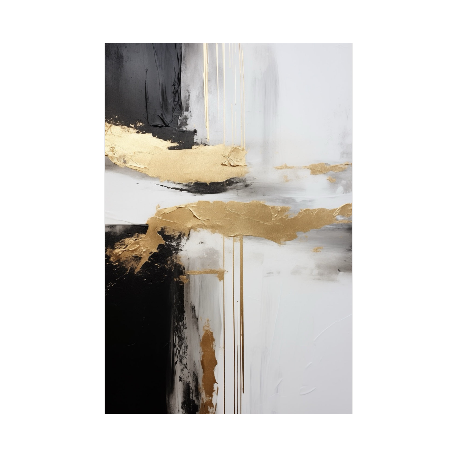 Umetnička slika ​Crno i zlatno II na platnu - NS Canvas Shop