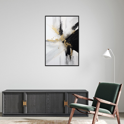 Umetnička slika ​Crno i zlatno III na platnu - NS Canvas Shop