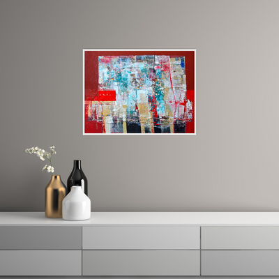 Umetnička slika ​Crvena ekspresija na platnu - NS Canvas Shop
