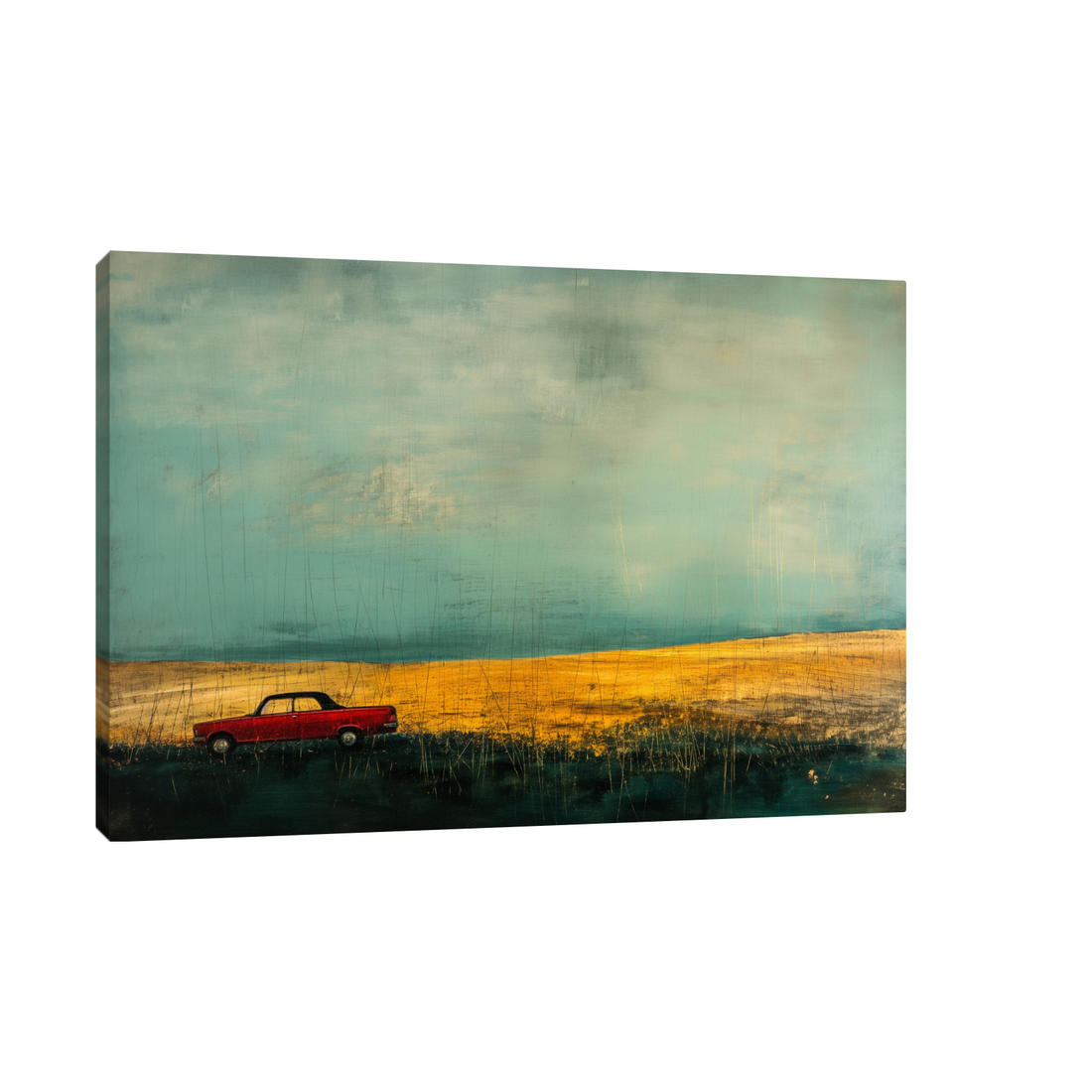 Umetnička slika ​Crveni automobil na platnu - NS Canvas Shop