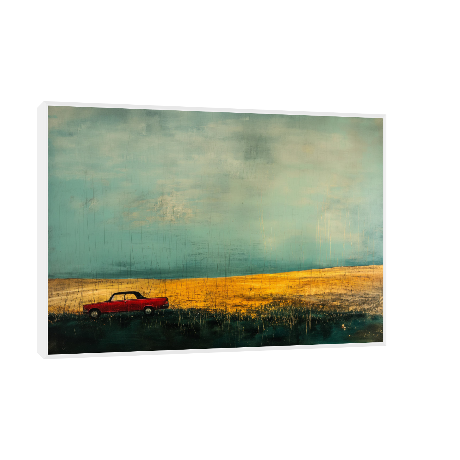 Umetnička slika ​Crveni automobil na platnu - NS Canvas Shop