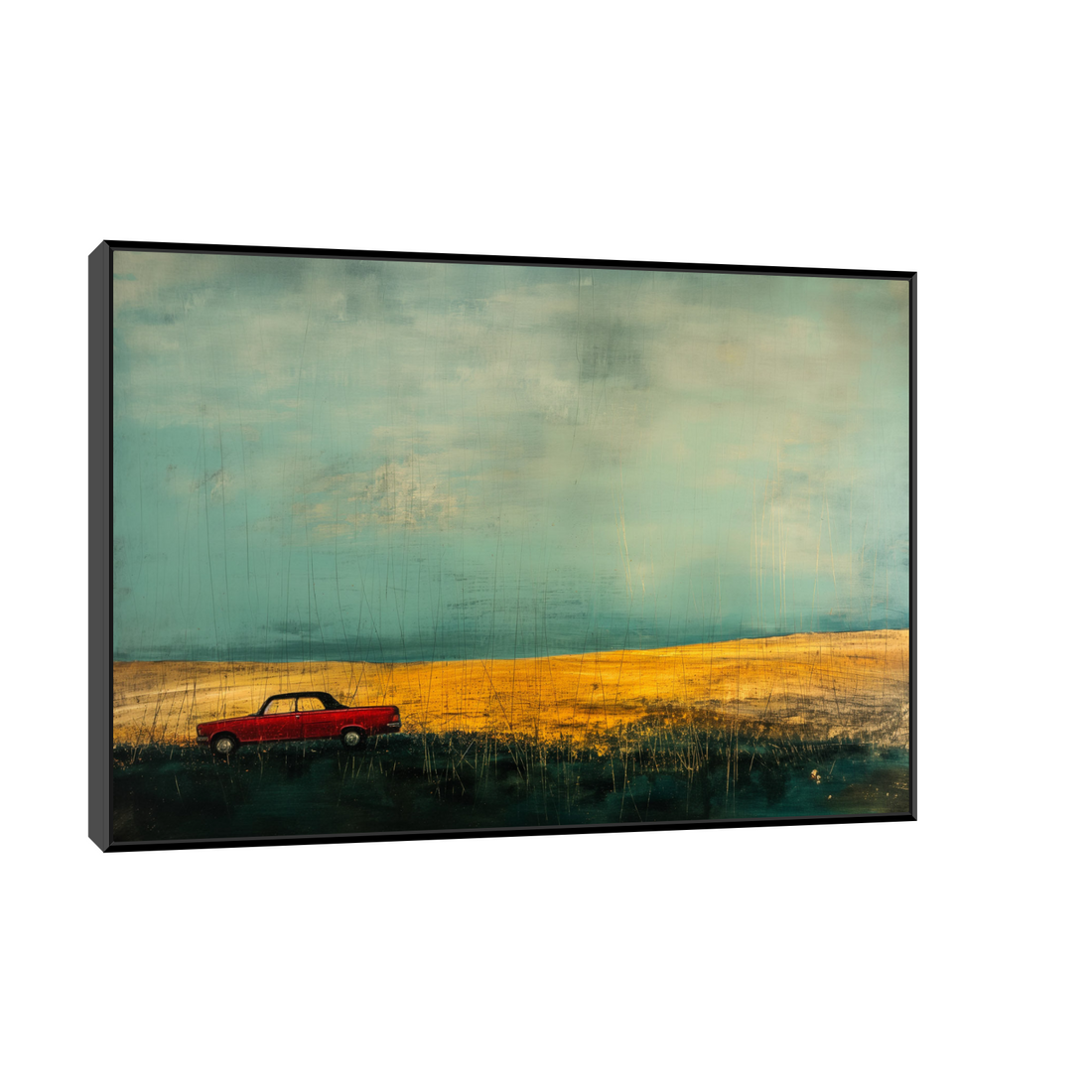 Umetnička slika ​Crveni automobil na platnu - NS Canvas Shop