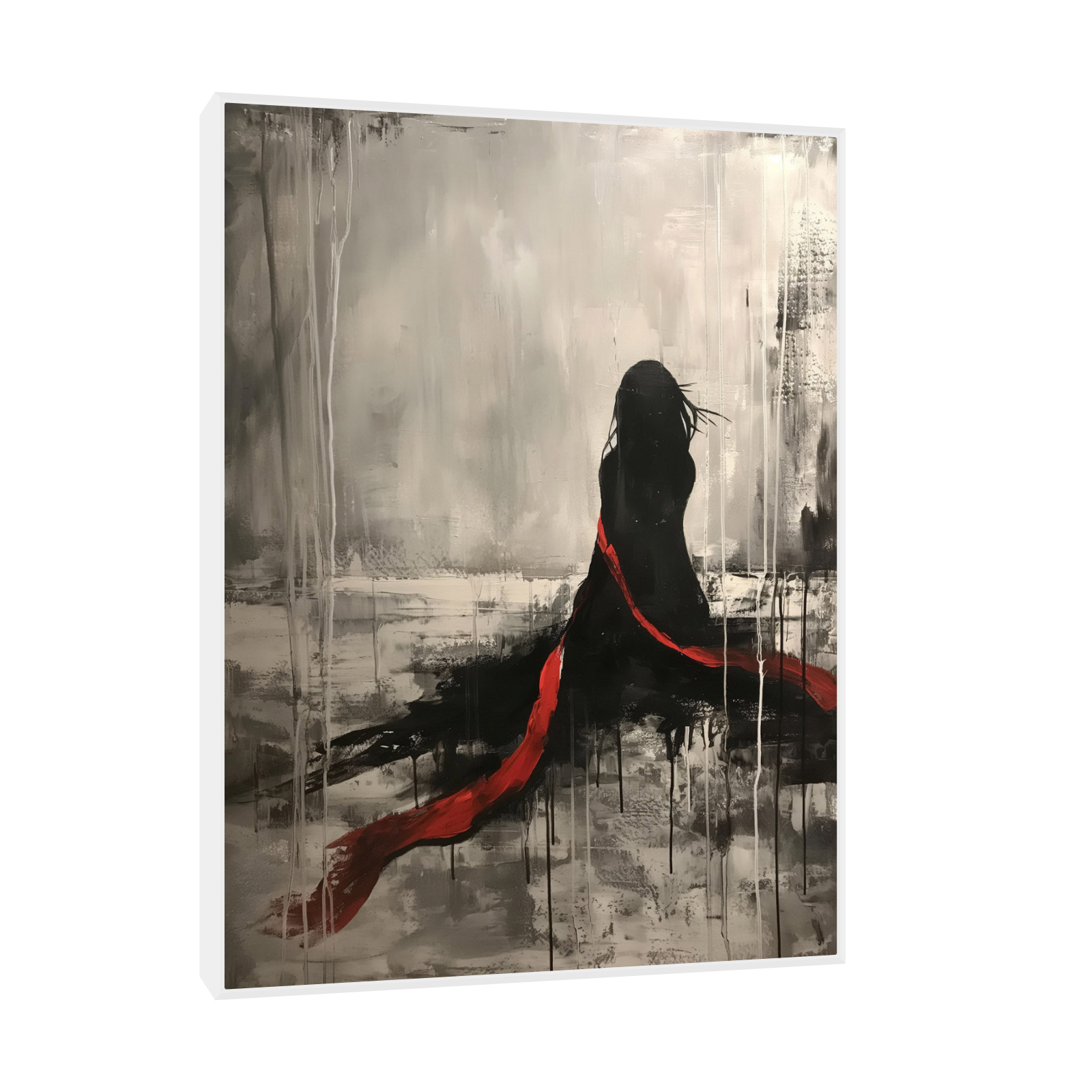 Umetnička slika ​Crveni šal na platnu - NS Canvas Shop