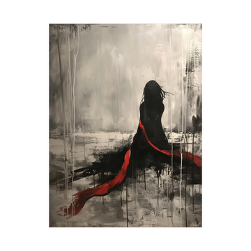 Umetnička slika ​Crveni šal na platnu - NS Canvas Shop